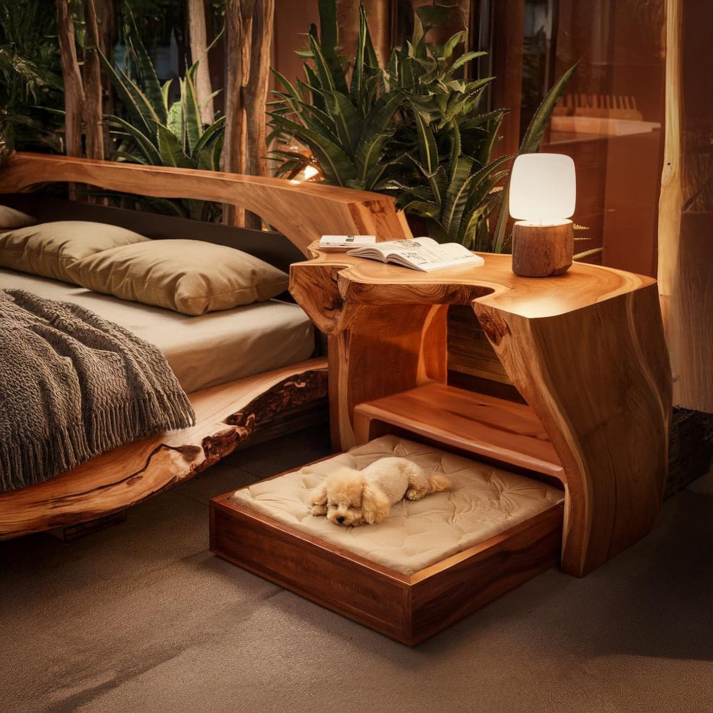 Rustic Elevated Dog Bed Design Plan For Living Room Table Nightstand And Cat End Table With Storage