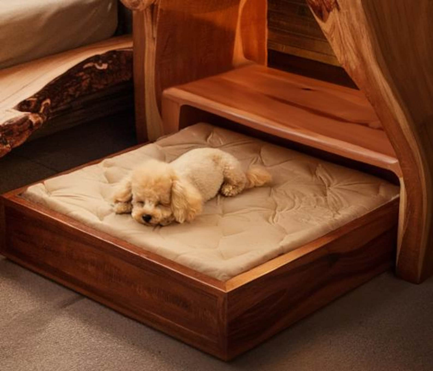Rustic Elevated Dog Bed Design Plan For Living Room Table Nightstand And Cat End Table With Storage